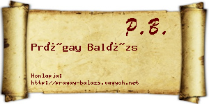 Prágay Balázs névjegykártya