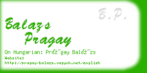 balazs pragay business card